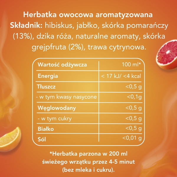 Herbatka owocowa Lipton Grejpfrut i Pomarańcza 20x1,7g