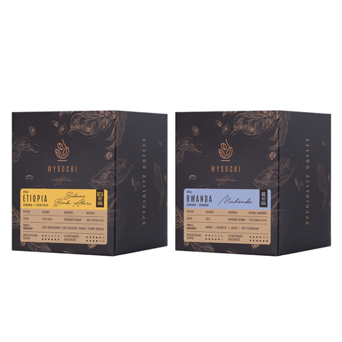 Zestaw kaw ziarnistych pod filtr Wysocki Coffee - Etiopia i Rwanda 14x18g - opinie w konesso.pl