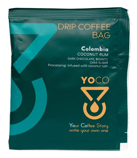 Drip Bag Coffee YoCo Coffee Colombia Coconut Rum 20x12g