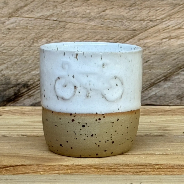 Ceramiczny kubek do espresso POTPOTSTUDIO - Countryside Bike 100 ml