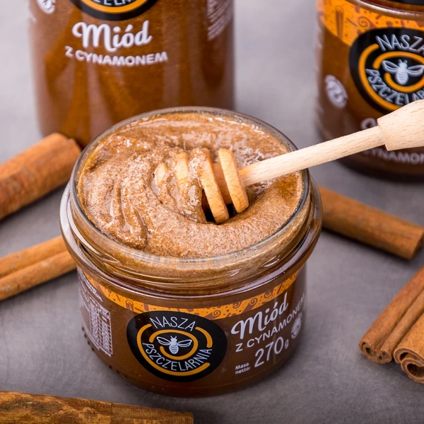 Miód z cynamonem Nasza Pszczelarnia 190g