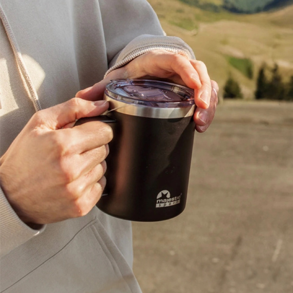 Kubek termiczny Majestic Sport Gump 400 ml - Czarny