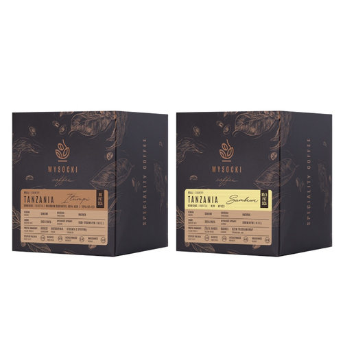 Zestaw kaw ziarnistych pod filtr Wysocki Coffee - Tanzania i Tanzania 14x18g