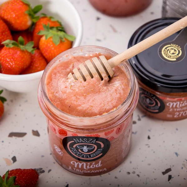 Miód z truskawką Nasza Pszczelarnia 270g