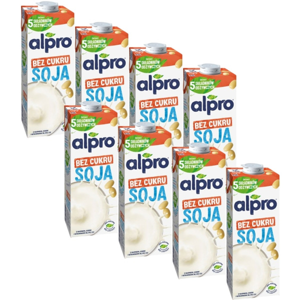 ZESTAW - Napój ALPRO Sojowe Niesłodzone 8x1L