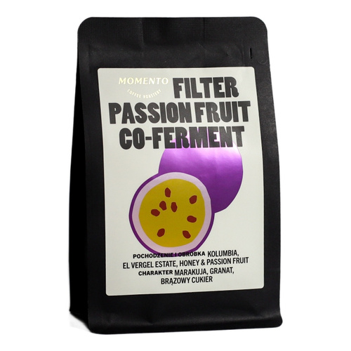 Kawa ziarnista Momento Co-Ferment Passion Fruit Kolumbia El Vergel Estate 200g – NIEDOSTĘPNY