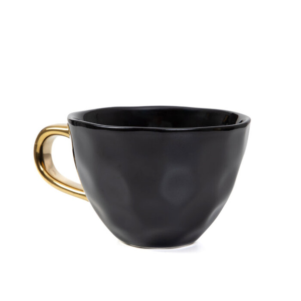 Kubek Homla MALBI 350ml - Czarny ze złotym uchem - NIEDOSTĘPNY