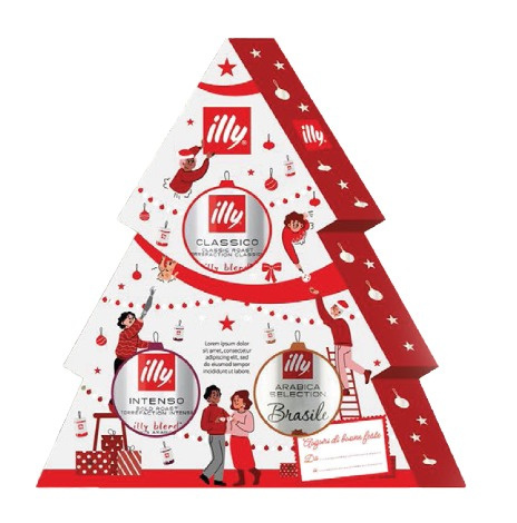 OUTLET - Zestaw świąteczny - Kawa mielona Illy Christmas Tree 3x125g