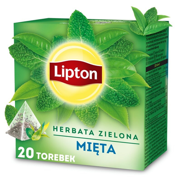 Herbata zielona aromatyzowana Lipton Mięta 20x1,6g