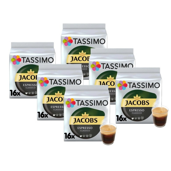 ZESTAW - Kapsułki Tassimo Jacobs Espresso Classico 6x16 szt.
