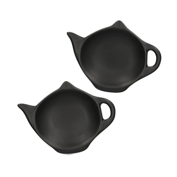 Zestaw spodków w kształcie czajnika Homla LARRA 2 szt - Czarne – NIEDOSTĘPNY