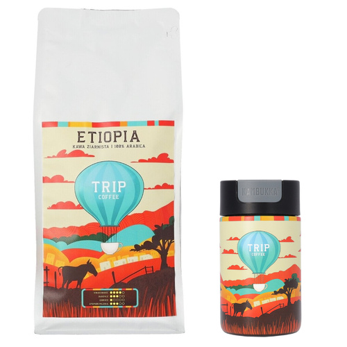 ZESTAW - Kawa ziarnista Trip Coffee Etiopia 1kg + kubek termiczny