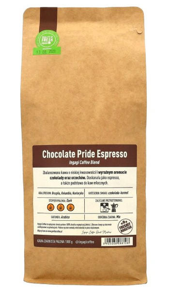 Kawa ziarnista Ingagi Coffee Chocolate Pride Espresso 1kg