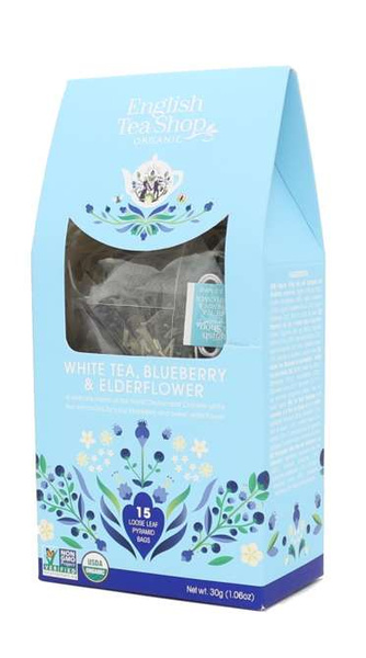 Biała herbata English Tea Shop White Tea Blueberry & Elderflower 15x2g