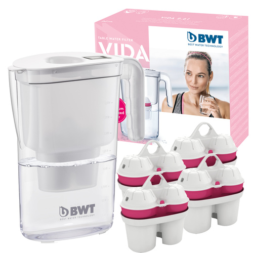 Dzbanek filtrujący wodę BWT Vida 2.6 l Biały + 4 wkłady magnezowe