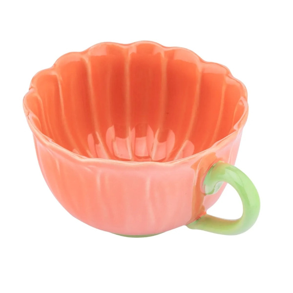 Filiżanka Altom Design Kwiat 350ml - Koralowa