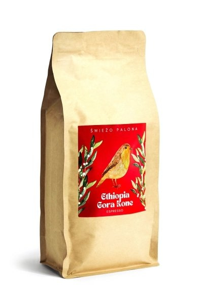Kawa ziarnista Świeżo Palona Ethiopia Gora Kone Natural 1kg - NIEDOSTĘPNY