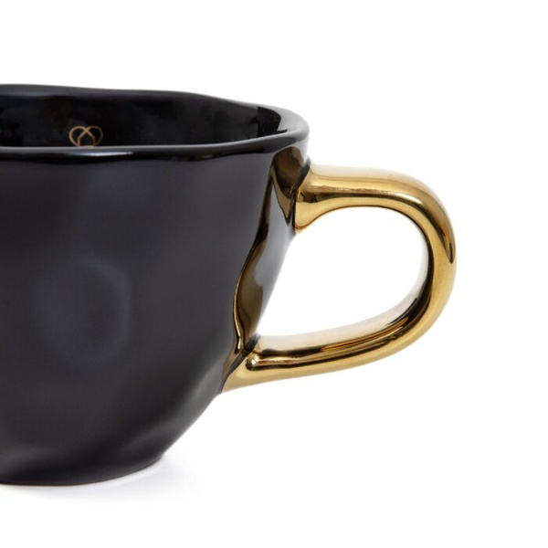 Kubek Homla MALBI 350ml - Czarny ze złotym uchem - NIEDOSTĘPNY