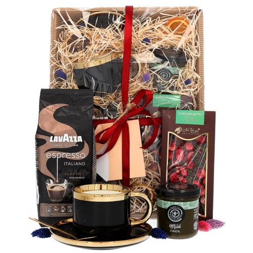 Imieninowy zestaw prezentowy - Kubek, kawa, miód i czekolada