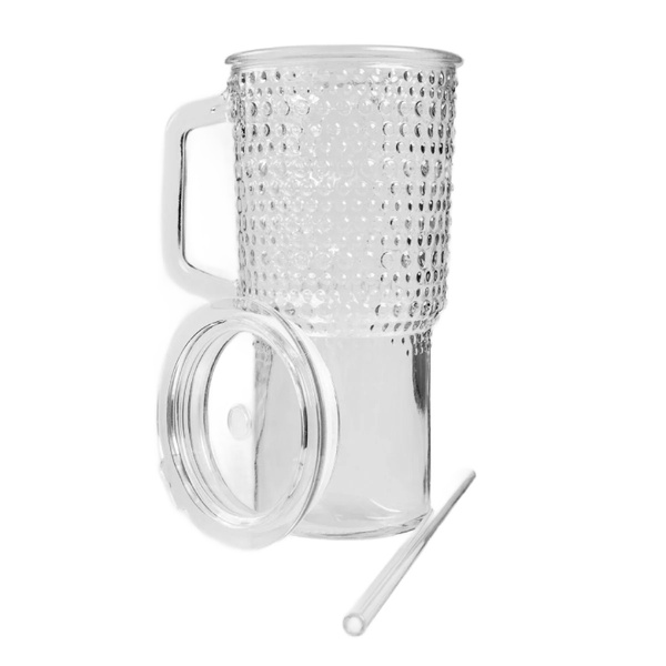 Szklanka Homla BERE w kropki ze szklaną słomką 1L – NIEDOSTĘPNY