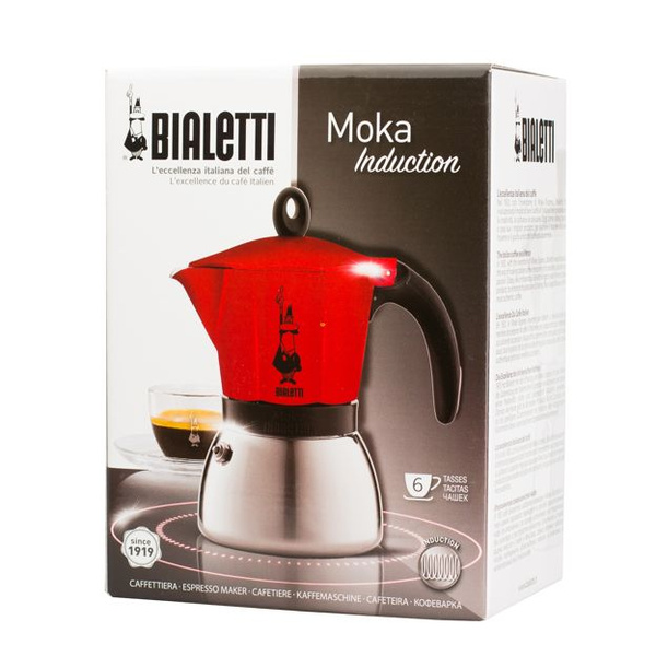 Kawiarka Bialetti Moka Induction 6 filiżanek - Czerwona - NIEDOSTĘPNY