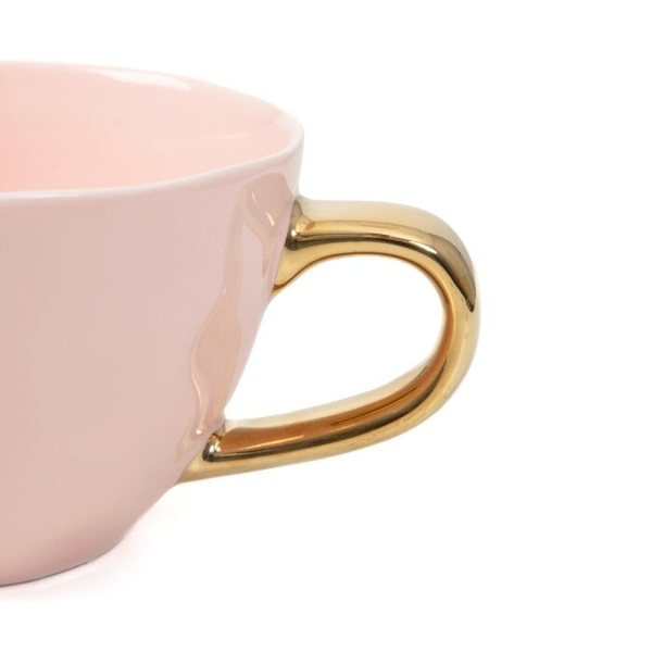 Kubek Homla MALBI 350ml - Różowy ze złotym uchem