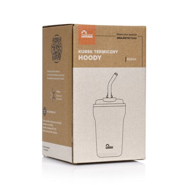 Kubek termiczny Majestic Sport Hoody 420 ml - Czarny