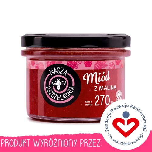 Miód z maliną Nasza Pszczelarnia 270g