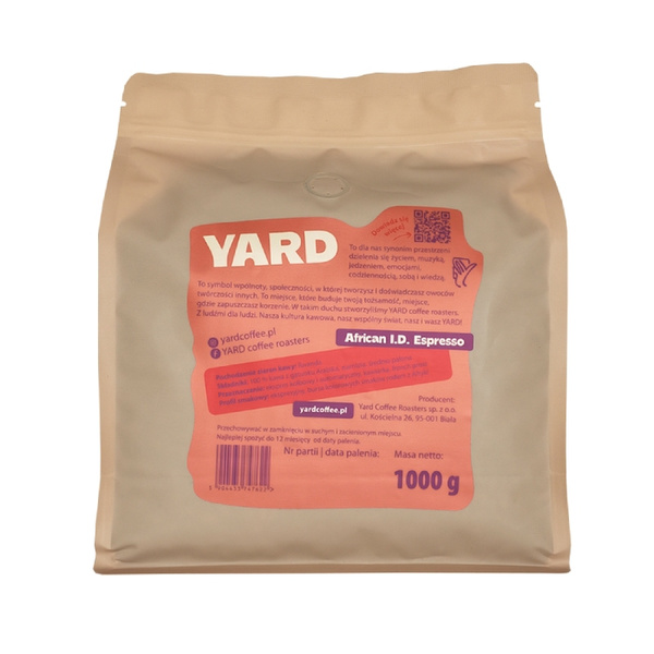 Kawa ziarnista YARD Coffee Roasters African I.D. Espresso 1kg