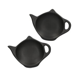 Zestaw spodków w kształcie czajnika Homla LARRA 2 szt - Czarne – NIEDOSTĘPNY