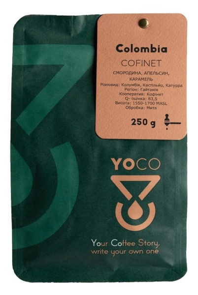 Kawa ziarnista YoCo Coffee Colombia Cofinet ESPRESSO 250g