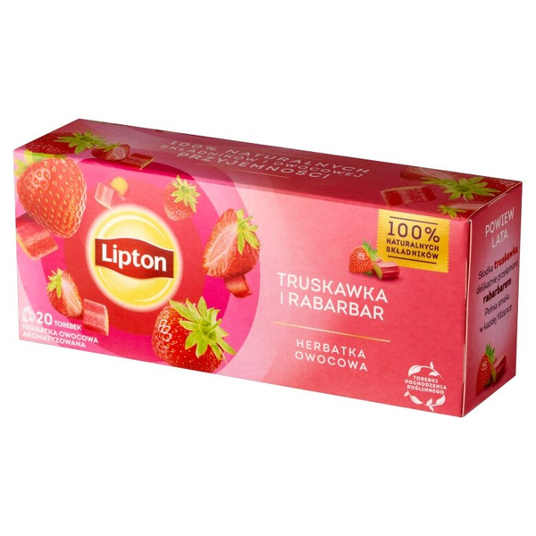 Herbatka owocowa Lipton Truskawka i Rabarbar 20x1,6g