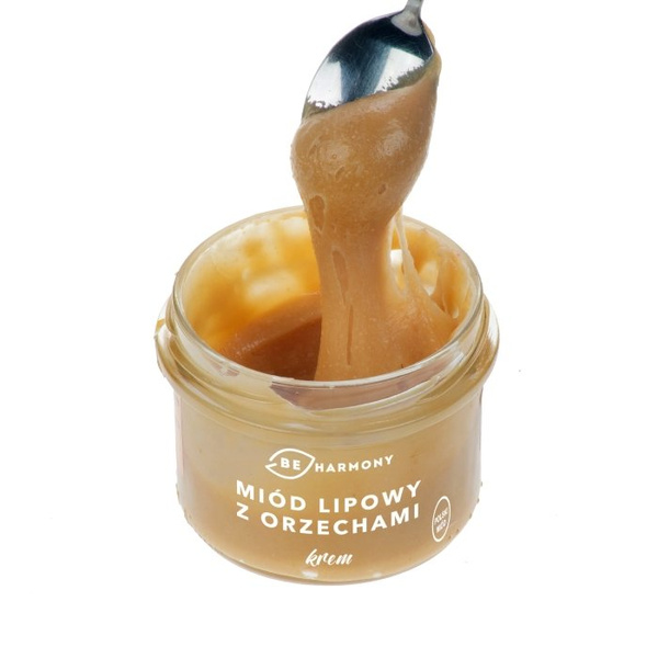 Miód lipowy z orzechami - krem BEHARMONY 230g - NIEDOSTĘPNY