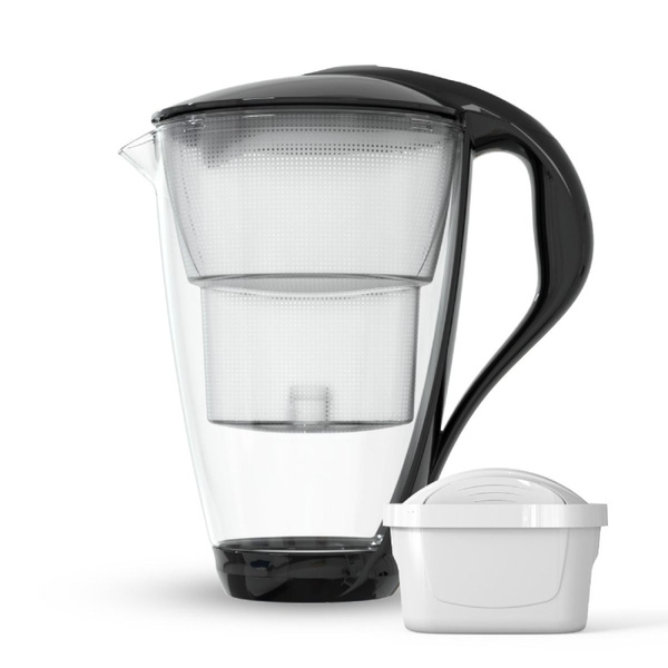 Szklany dzbanek filtrujący Dafi Crystal LED 2.0 L Czarny + 1 Filtr Unimax