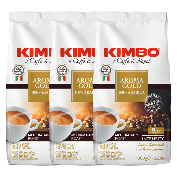 ZESTAW - Kawa ziarnista Kimbo Aroma Gold 3x1kg
