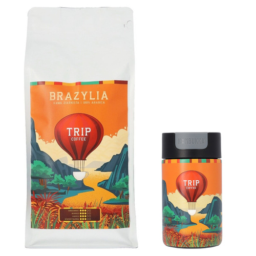 ZESTAW - Kawa ziarnista Trip Coffee Brazylia 1kg + kubek termiczny