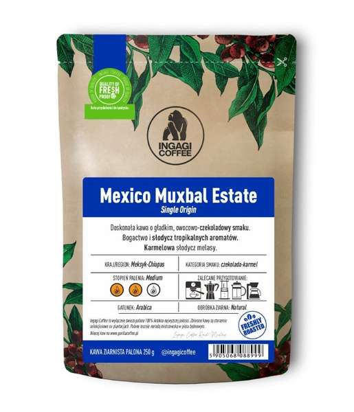 Kawa ziarnista Ingagi Coffee Meksyk Muxbal Estate 250g – NIEDOSTĘPNY