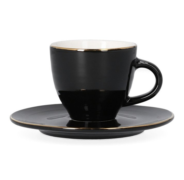 Filiżanka ze spodkiem HOMLA ELLIE 90 ml - Czarna - NIEDOSTĘPNY