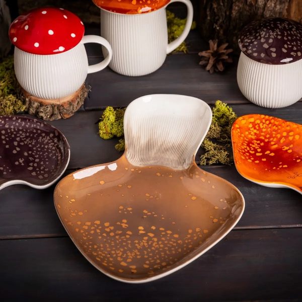 Talerz grzybek Altom Design Pod Kapeluszem 32x22,5cm - duży