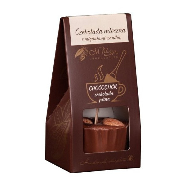 Chocostick M.Pelczar Chocolatier - Czekolada mleczna z migdałami i wanilią 60g