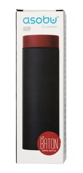 Asobu Le Baton Travel Bottle - szaro-czerwona butelka termiczna 500 ml - NIEDOSTĘPNY