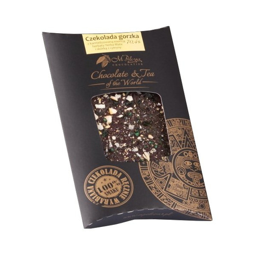 Gorzka czekolada M.Pelczar Chocolatier z karmelizowaną esencją yerba mate i skórką cytrynową 85g