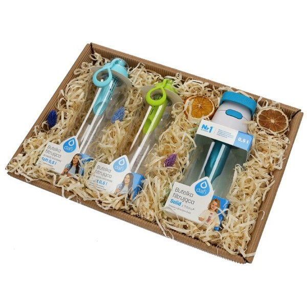 Zestaw prezentowy Dafi - 3 butelki filtrujące wodę 