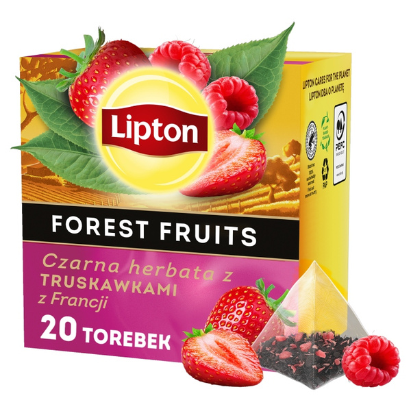 Herbata czarna Lipton z truskawkami 20 piramidek