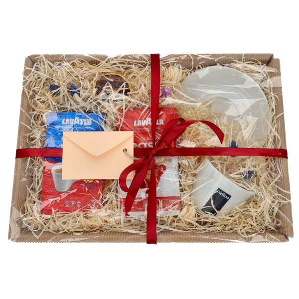 Zestaw prezentowy - Kawy mielone Lavazza i filiżanka porcelanowa do Cappuccino