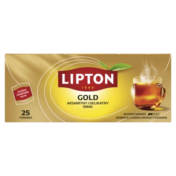 Herbata czarna aromatyzowana Lipton Gold Tea 37,5 g - 25 torebek