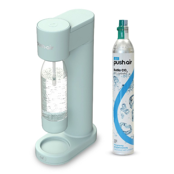 Saturator do wody Dafi PushAir + nabój CO2 + butelka 0,7 l - Miętowy
