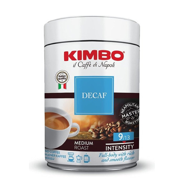 Kawa mielona Kimbo Espresso Decaffeinato 250g - bezkofeinowa puszka