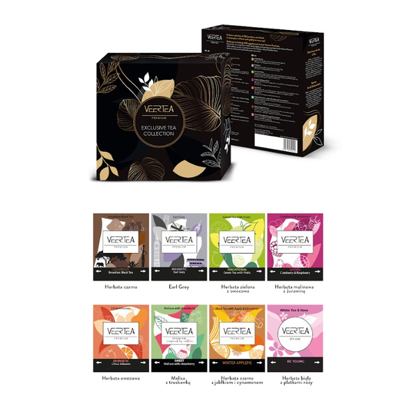 Kolekcja herbat Veertea 8 smaków - 200 kopert - Czarna