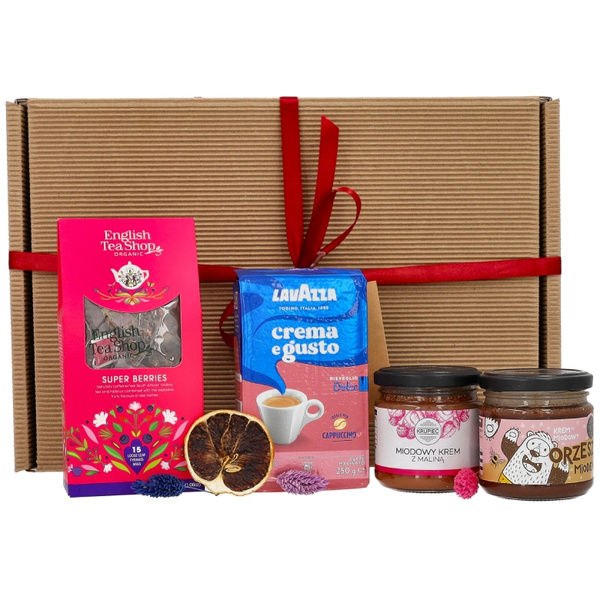 Zestaw prezentowy dla dziewczyny - Kawa, herbata i miody